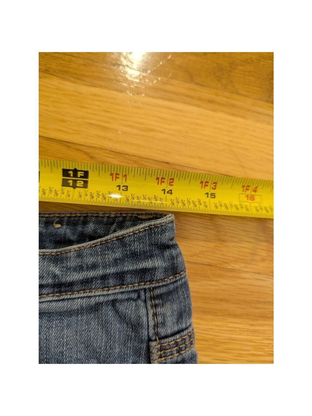H&M LOGG Blue Denim Jean Shorts Size 27 - Picture 5 of 8